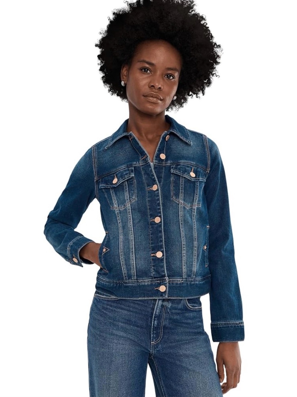 Greywire Classic Dark Blue Denim Jacket with Button-Front